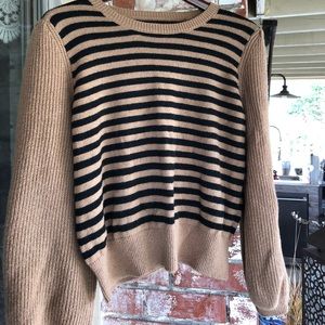 Camel + black striped sweater